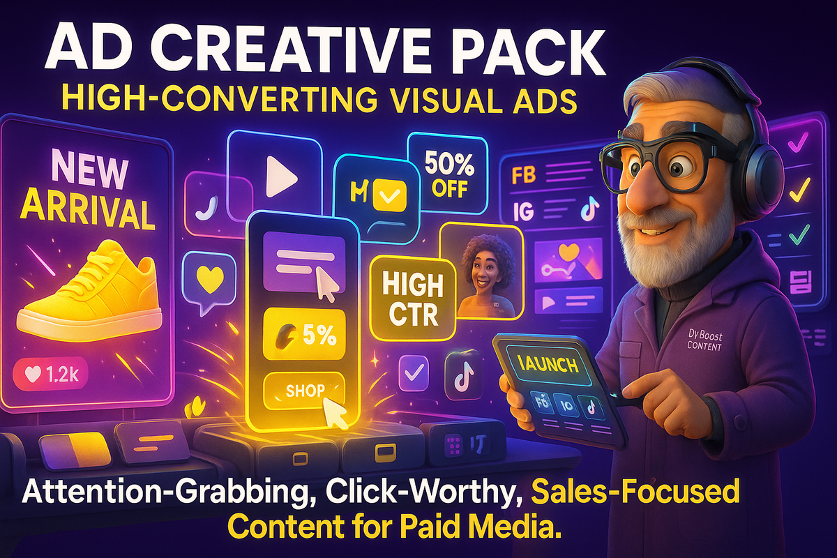 Ad Creative Pack: High-Converting Visuals + Video for Paid Ads