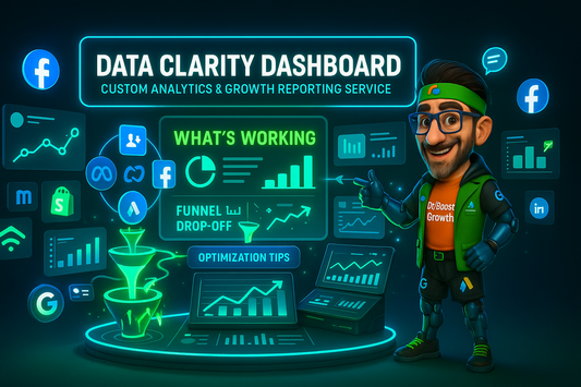 Panel de claridad de datos: análisis en tiempo real + informes de crecimiento