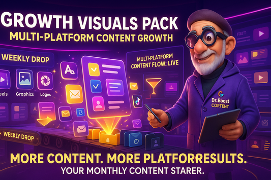 Paquete visual de crecimiento: Plan semanal de contenido multiplataforma